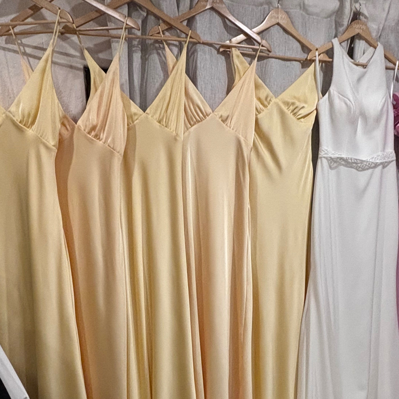 Bridesmaid and formal dresses prepared for on-site wedding steaming on the NSW South Coast